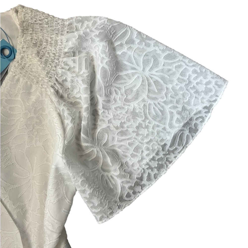 Tanya Taylor White Textured Wrap Midi Dress - Picture 13 of 15